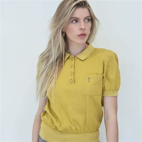 ysl shirt mustard|Yves Saint Laurent mustard yellow shirt 14.5 32/33 .